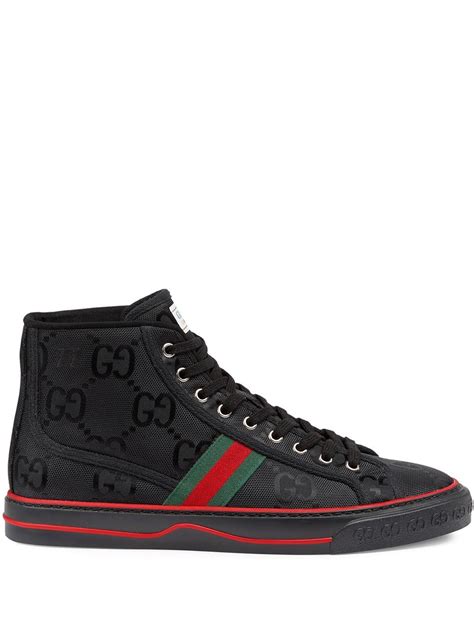 tenis gucci negros|farfetch tennis gucci.